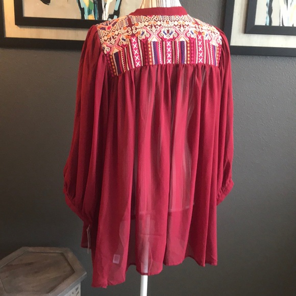 1 hour final sale. 🔥Umgee Bohemian top, slightly sheer - Picture 5 of 8